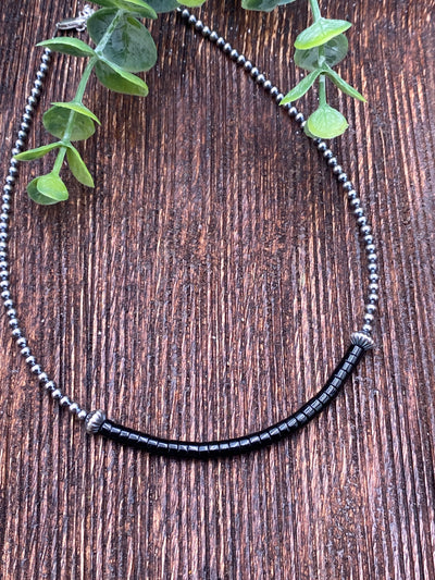 Otto Sterling 2mm Pearl Necklace With Color Center Beads - 16"