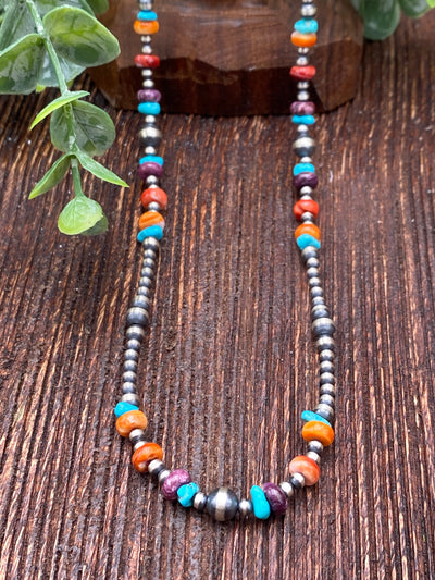 Trisha Navajo, Turquoise & Spiny Necklace - 20"