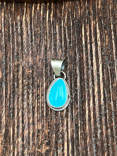 Heston Roped Sterling Turquoise Pendant