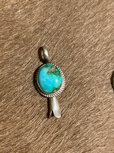 Parker Turquoise Flute Blossom Sterling Pendant