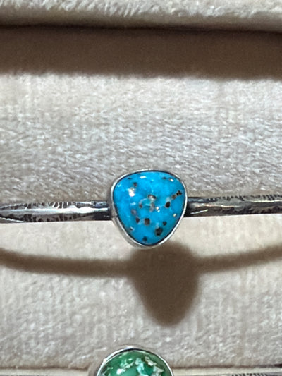 Crafton Single Stone Turquoise Slim Angled Cuff
