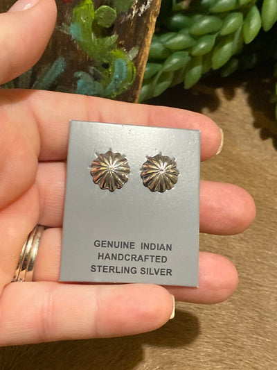 Pender Sterling Round Fan Studs - 12mm
