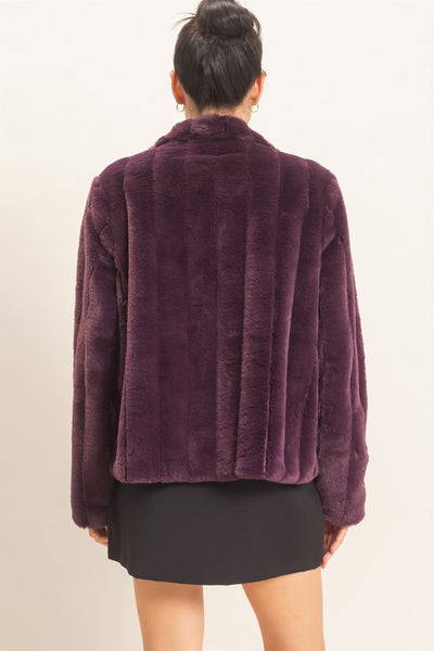 Cooke Plum Wine Faux Fur Coat