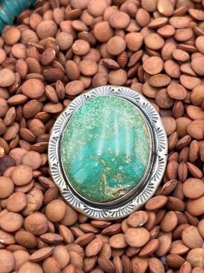 Siesta Stamped Sterling Frame Armenian Turquoise Ring