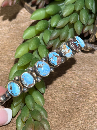 Golden Hills Turquoise 7 Stone Sterling Cuff