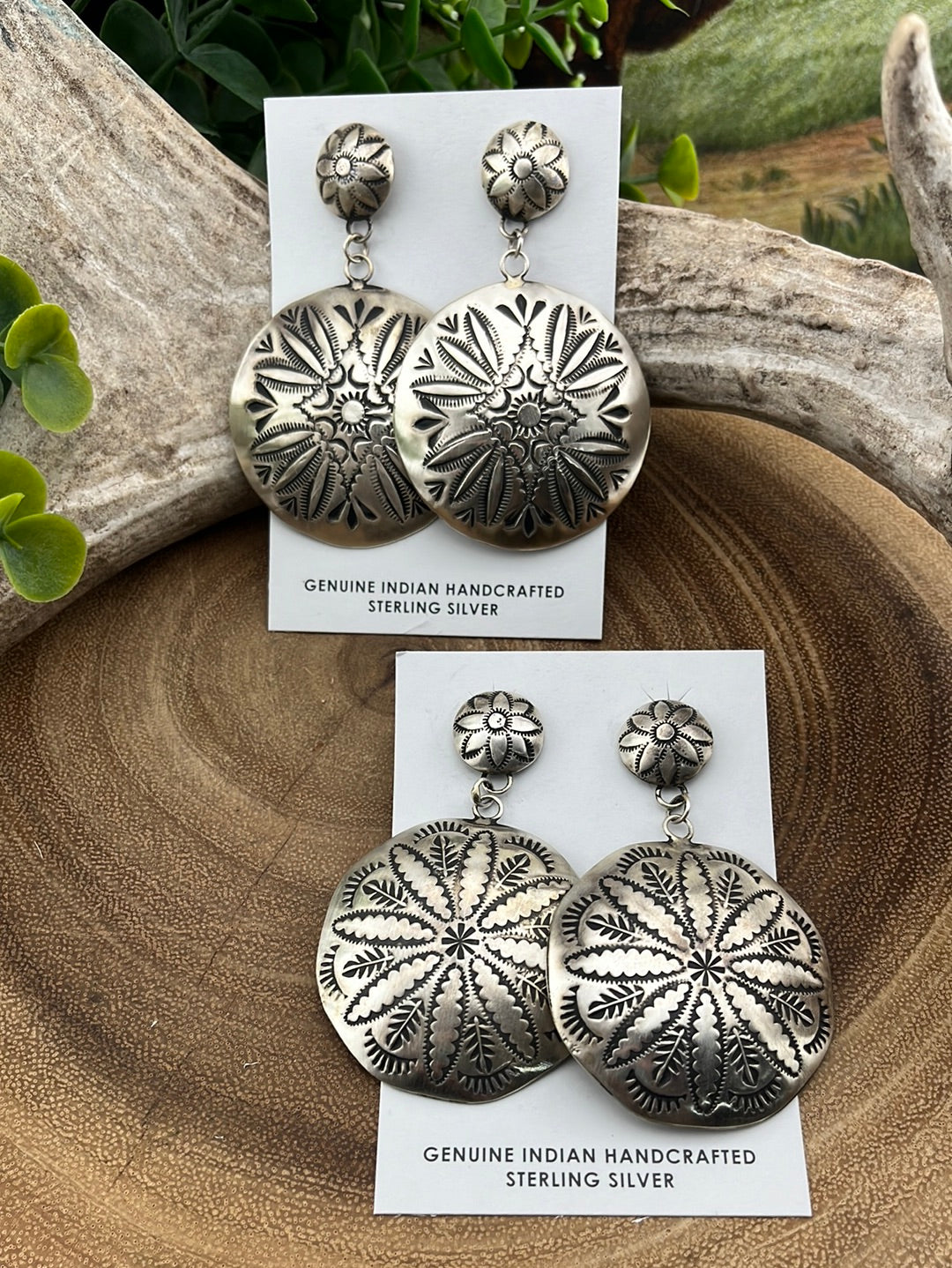 Honey Belle Sterling Concho Earrings