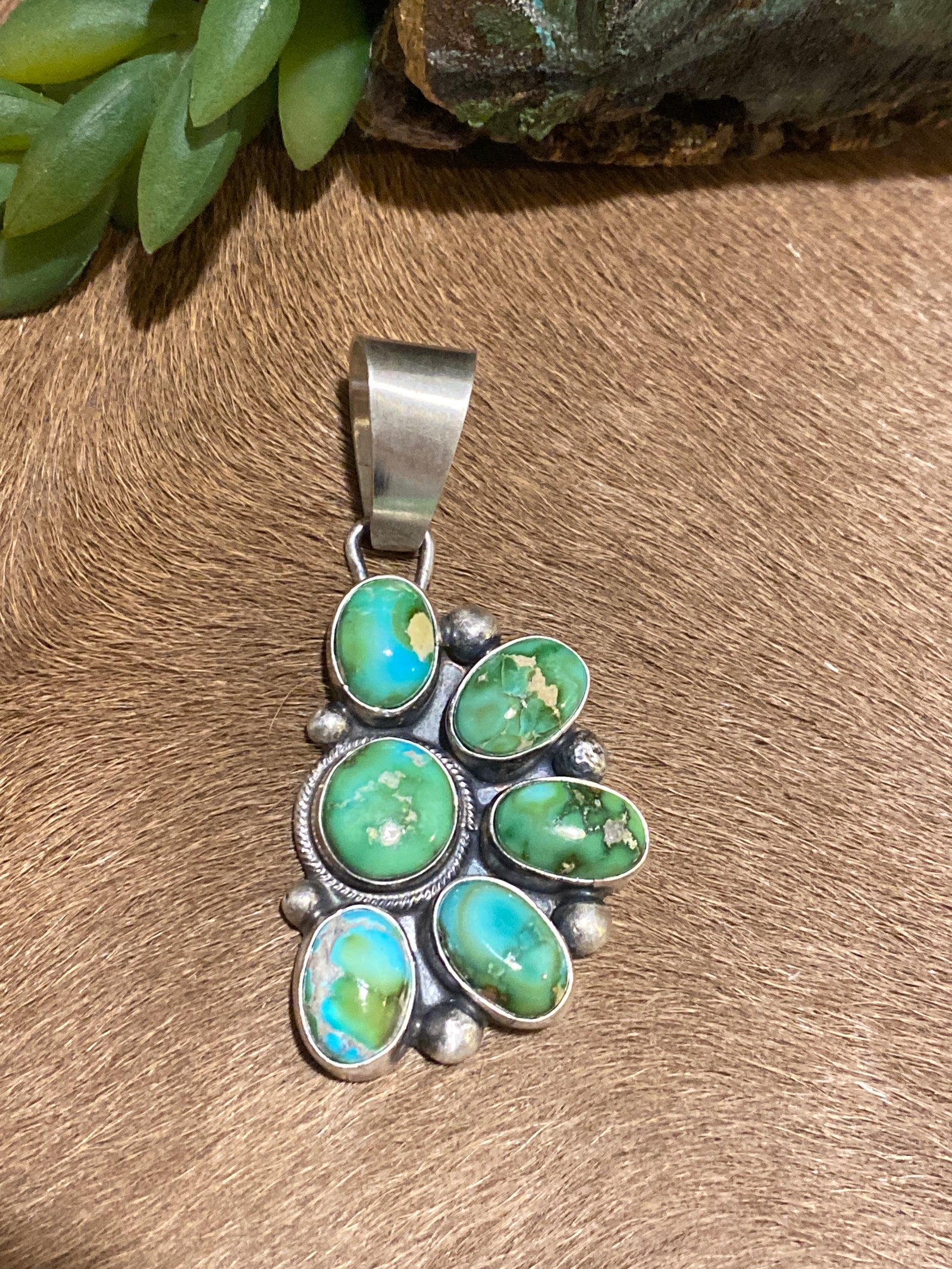 Ryder Half Circle Stone Pendant - Turquoise