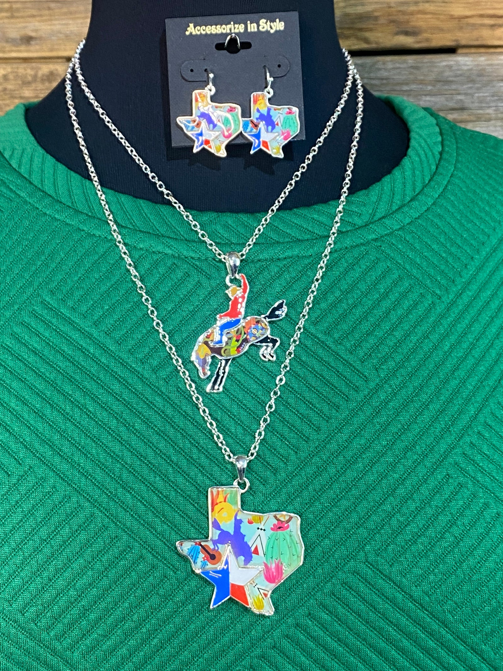 Eliza Fashion Acrylic Texas Necklace & Earrings