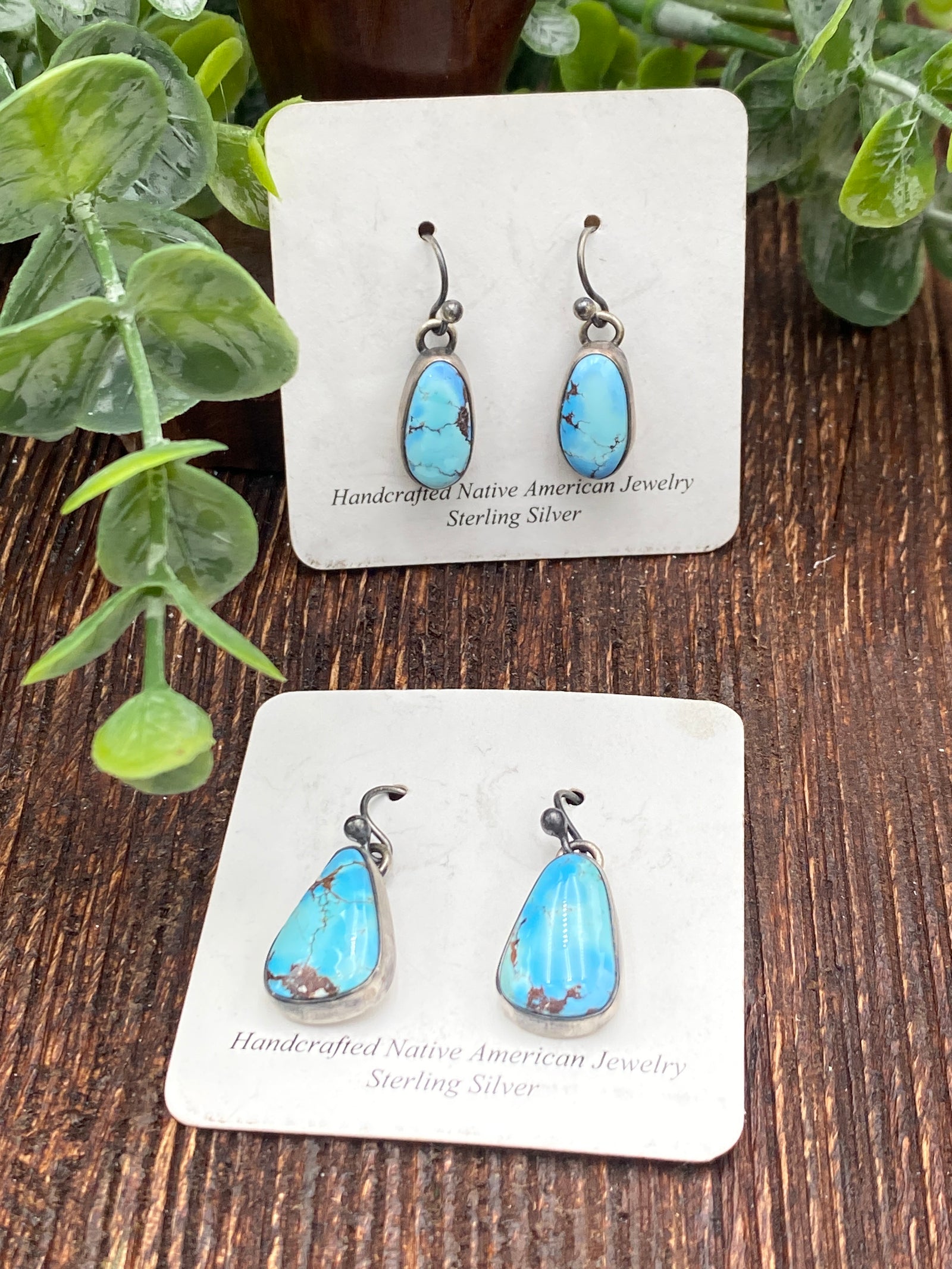 Sinatra Golden Hills Turquoise Single Stone Fish Hook Earrings
