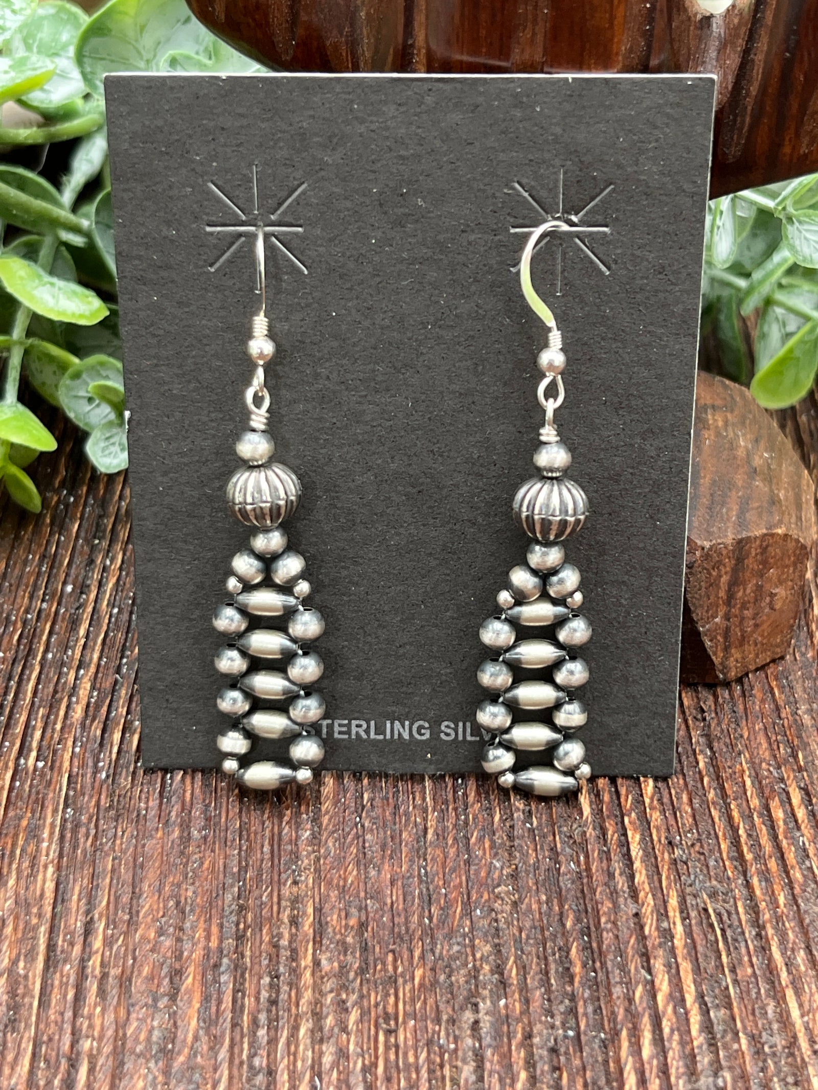 Bullard Sterling Navajo Ladder Earrings - 2.5"