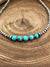 Gretta 4mm Navajo Necklace With 5 Centered Barrel Turquoise Beads - 16"