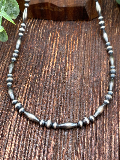 Avila 3 to 1 Torpedo Bead Sterling Necklace