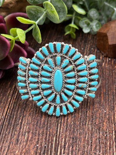 Lindale Turquoise Cluster Sterling Double Cuff