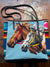 Vintage 3 Horsehead Needlepoint Totem Bag