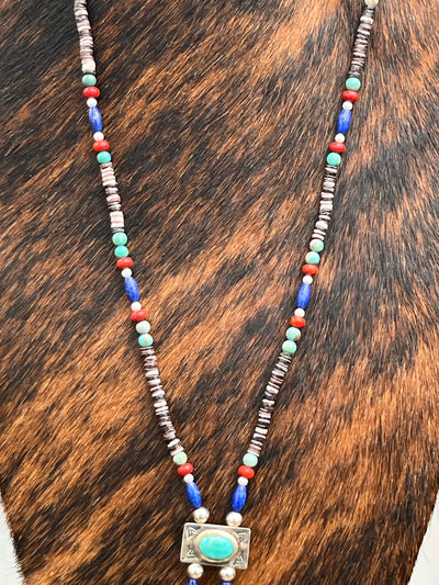 Freedom Rings Red White Blue & Spiny Loop Necklace - 28"