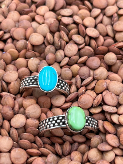 Cindy Triple Studded Band Turquoise Sterling Ring