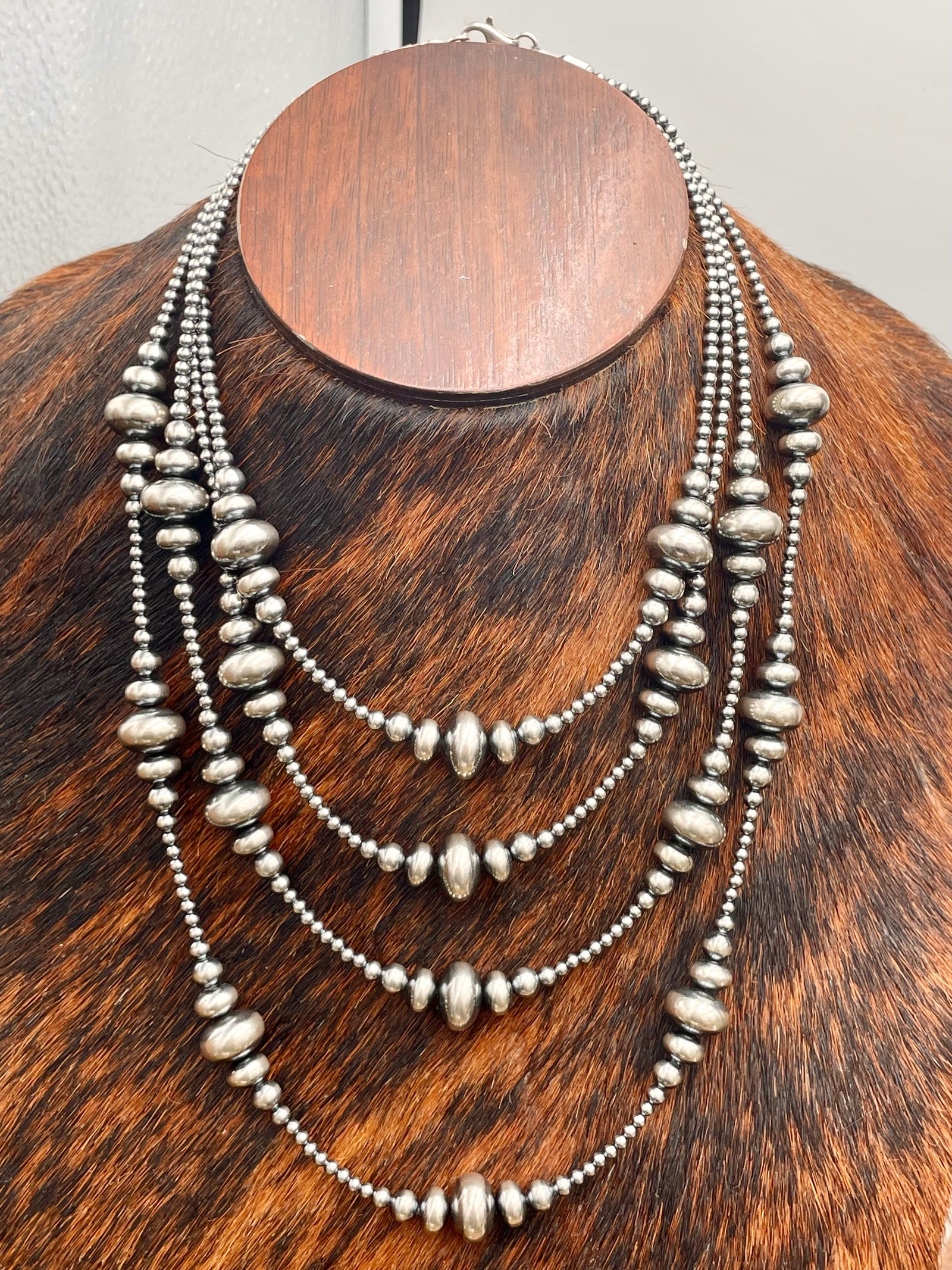 3-14mm Rondelle Bead Varied Necklace