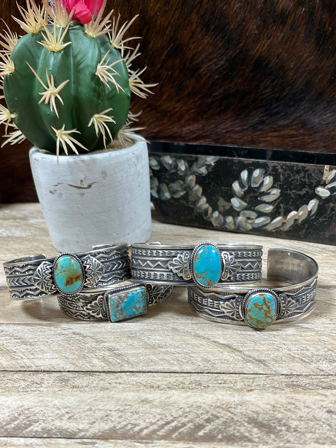 Uvalde Kingman Turquoise & Sterling Silver Cuff