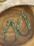 Harpe 2 Stand Turquoise Heishi Teardrop Earrings - 4.5"