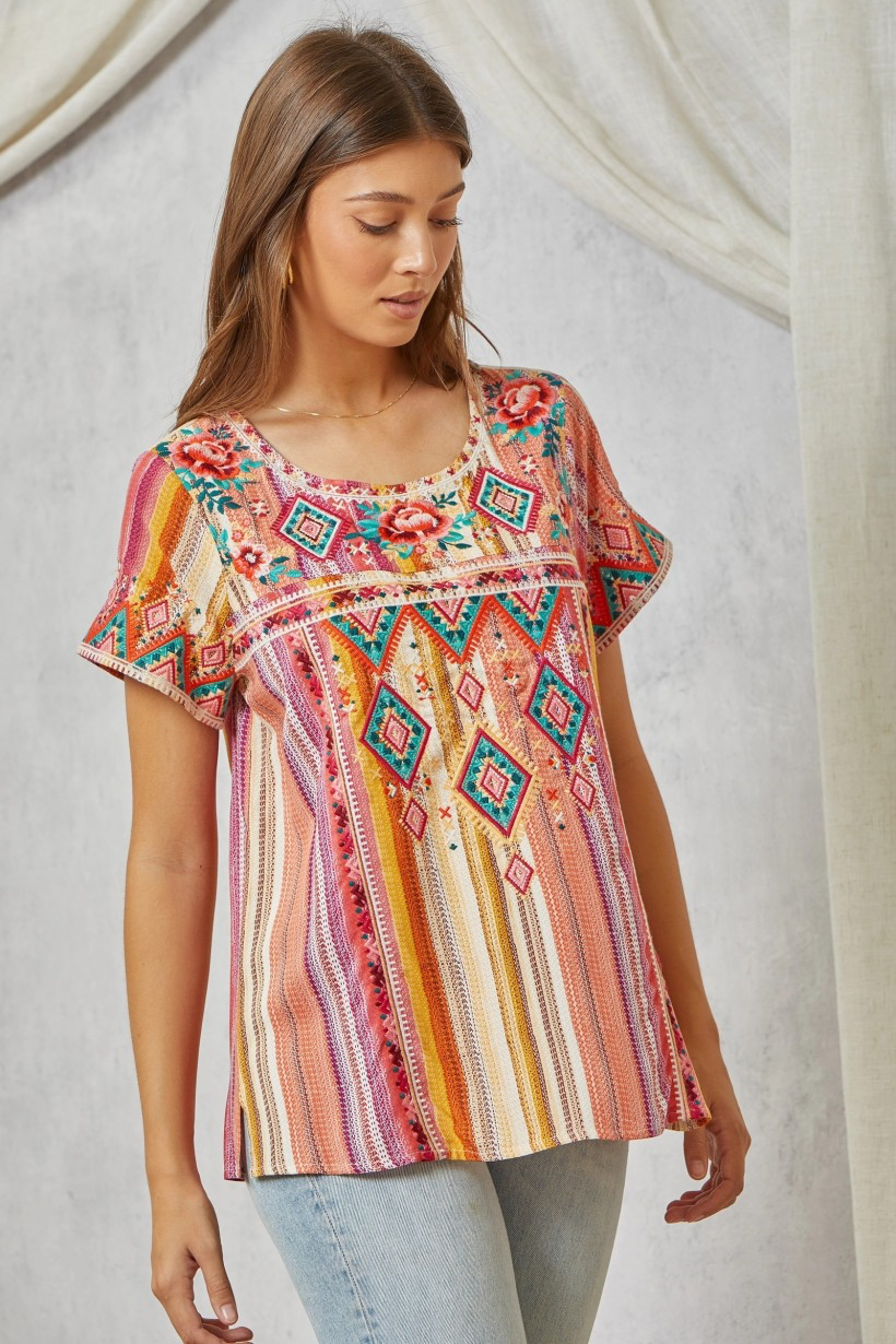 Sarah Embroidered Tunic Top