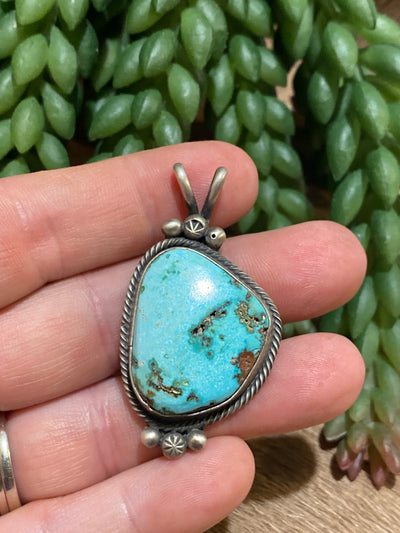 Meadowbrook Abstract Turquoise Sterling Pendant