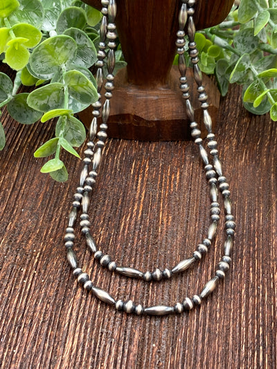 Avila 3 to 1 Torpedo Bead Sterling Necklace