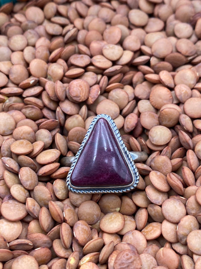 Deep Waters Sterling Single Stone Purple Spiny Ring