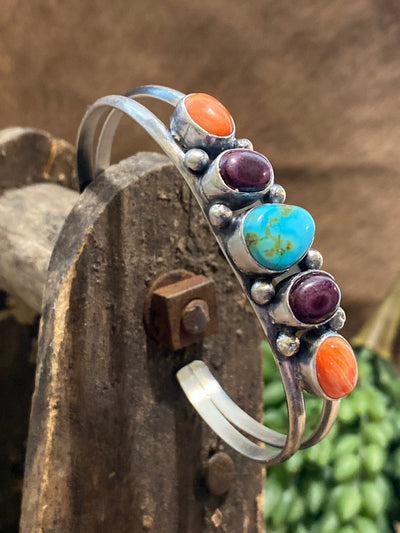 Cassidy Turquoise & Spiny Double Band Cuff