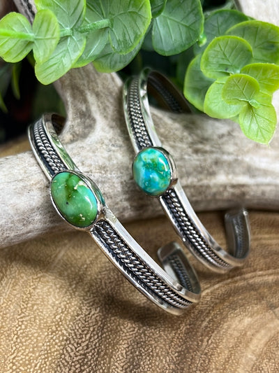 Lorie Single Stone Turquoise Sterling Cuff
