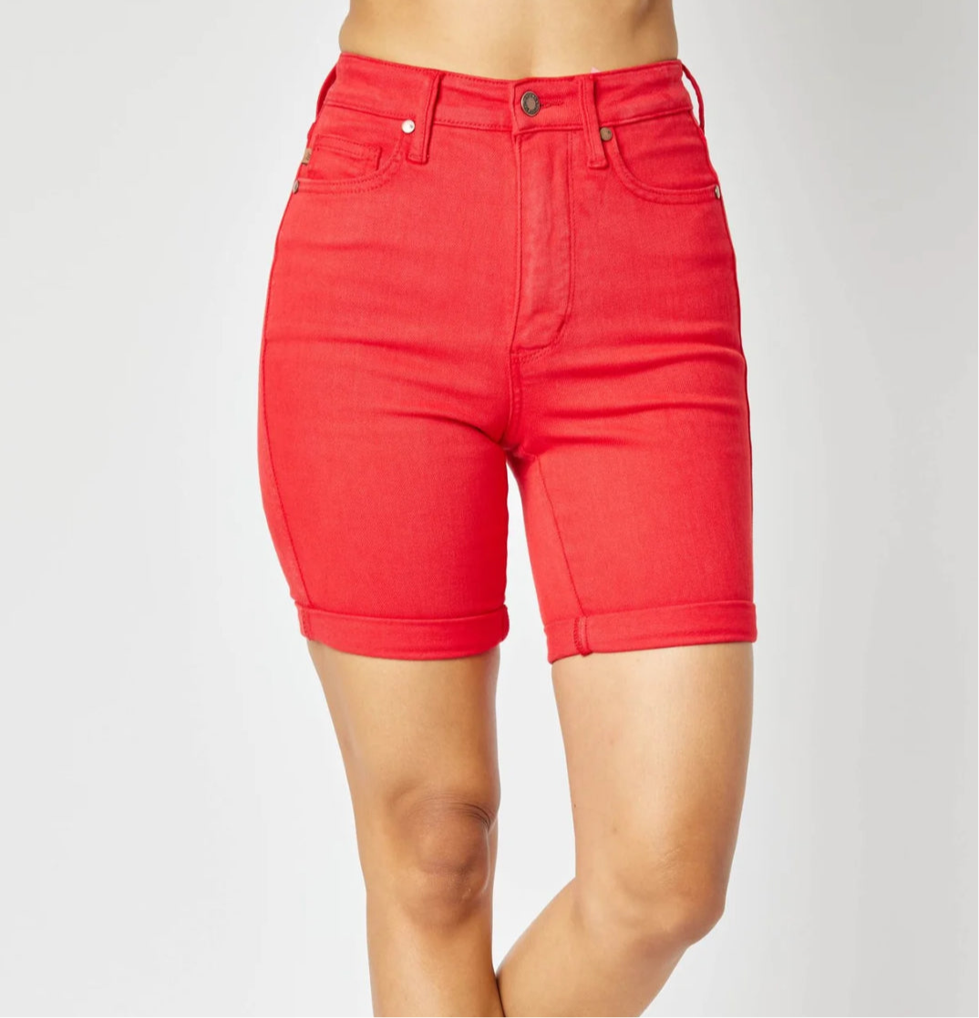 Garment Dyed Tummy Control Bermuda Shorts