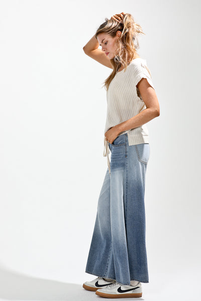 Paris Ombre Dyed Wide Denim Pants