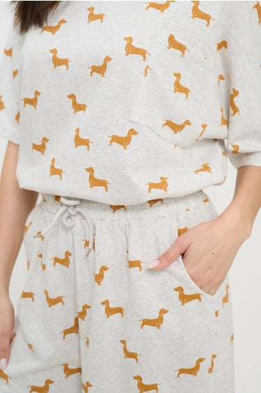 Yellow Weiner Dog Relaxed Fit Shorts