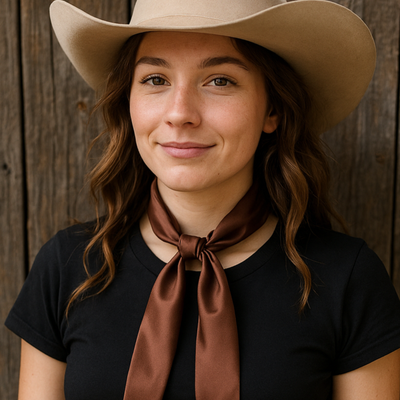 Brown Western Skinny Mini Wild Rag Scarf