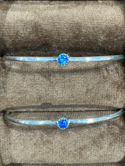 Nantuck Fire Opal Single Stone Slim Sterling Cuff