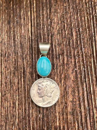 Easton Turquoise Liberty Coin Pendant - Blue
