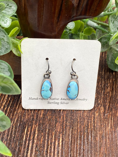 Sinatra Golden Hills Turquoise Single Stone Fish Hook Earrings