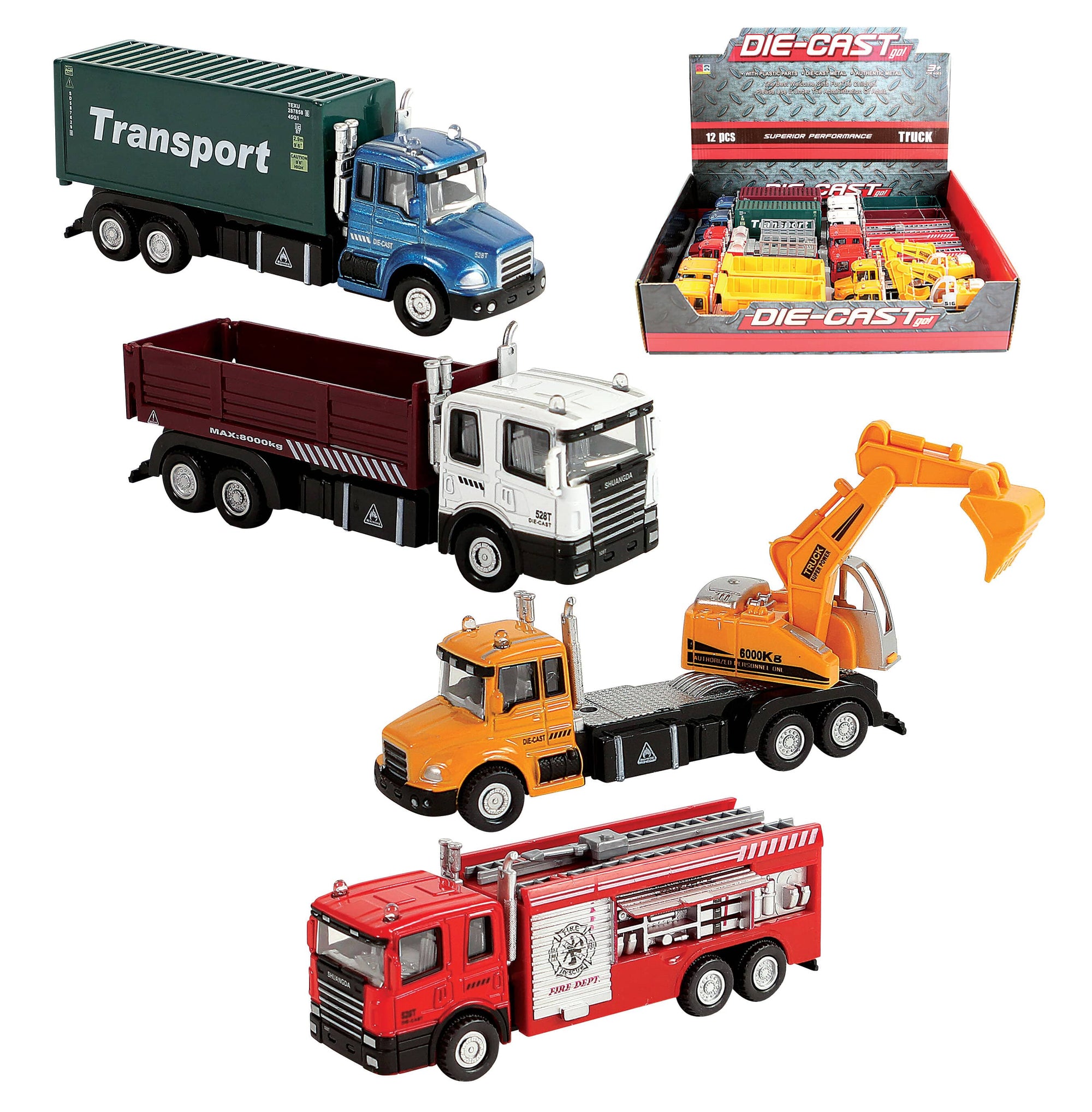 6" Die Cast Trucks Of Transportation