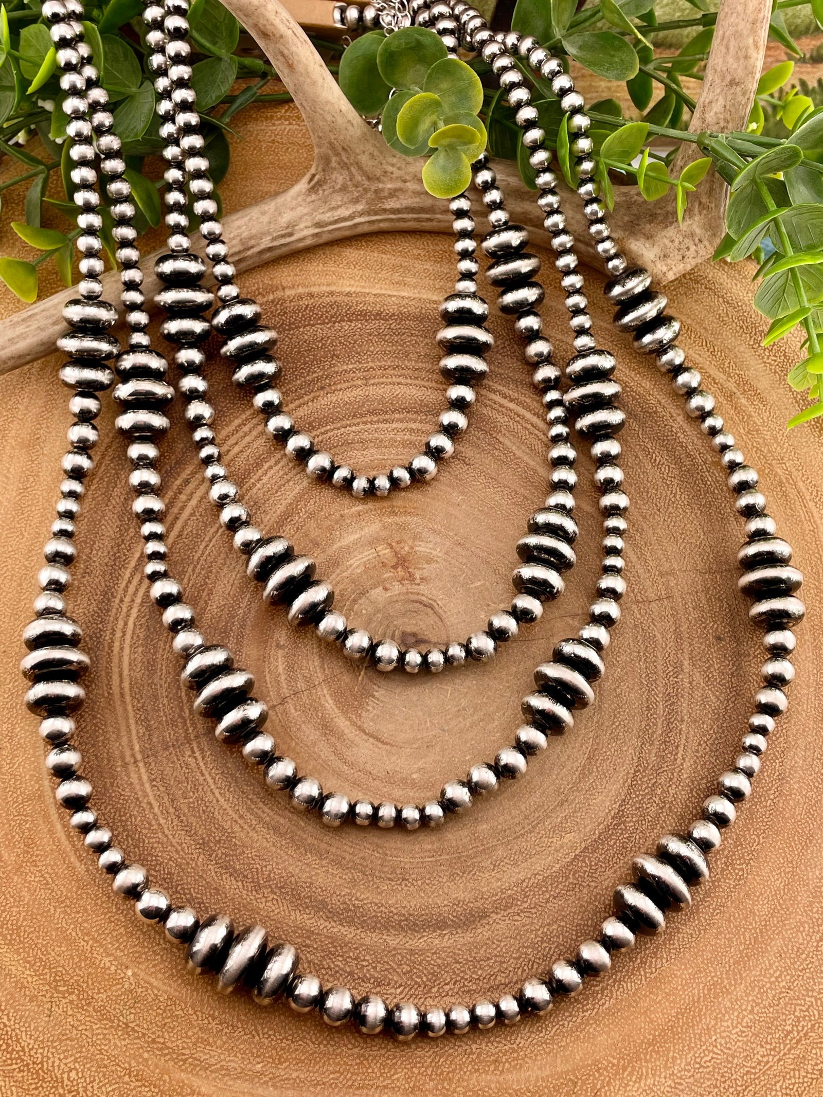 Joanna Silver Bead & Saucer Necklaces - 16"-30"