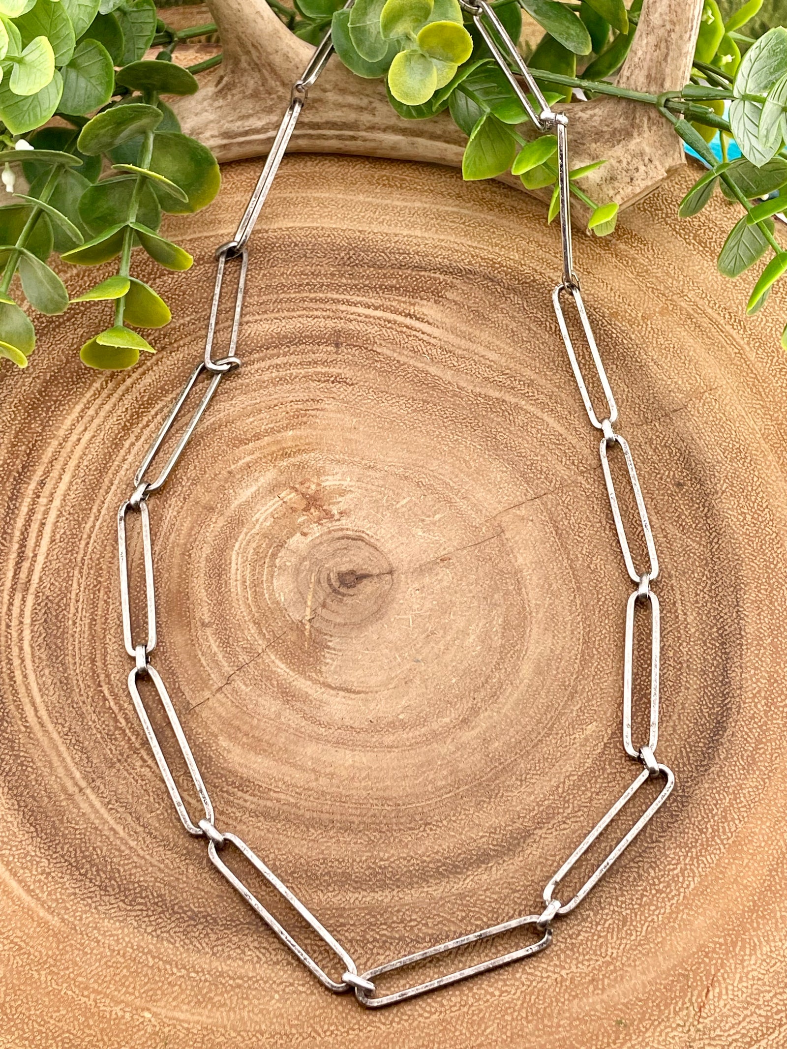 Nolan 36mm Silver Paperclip Necklace - 34"