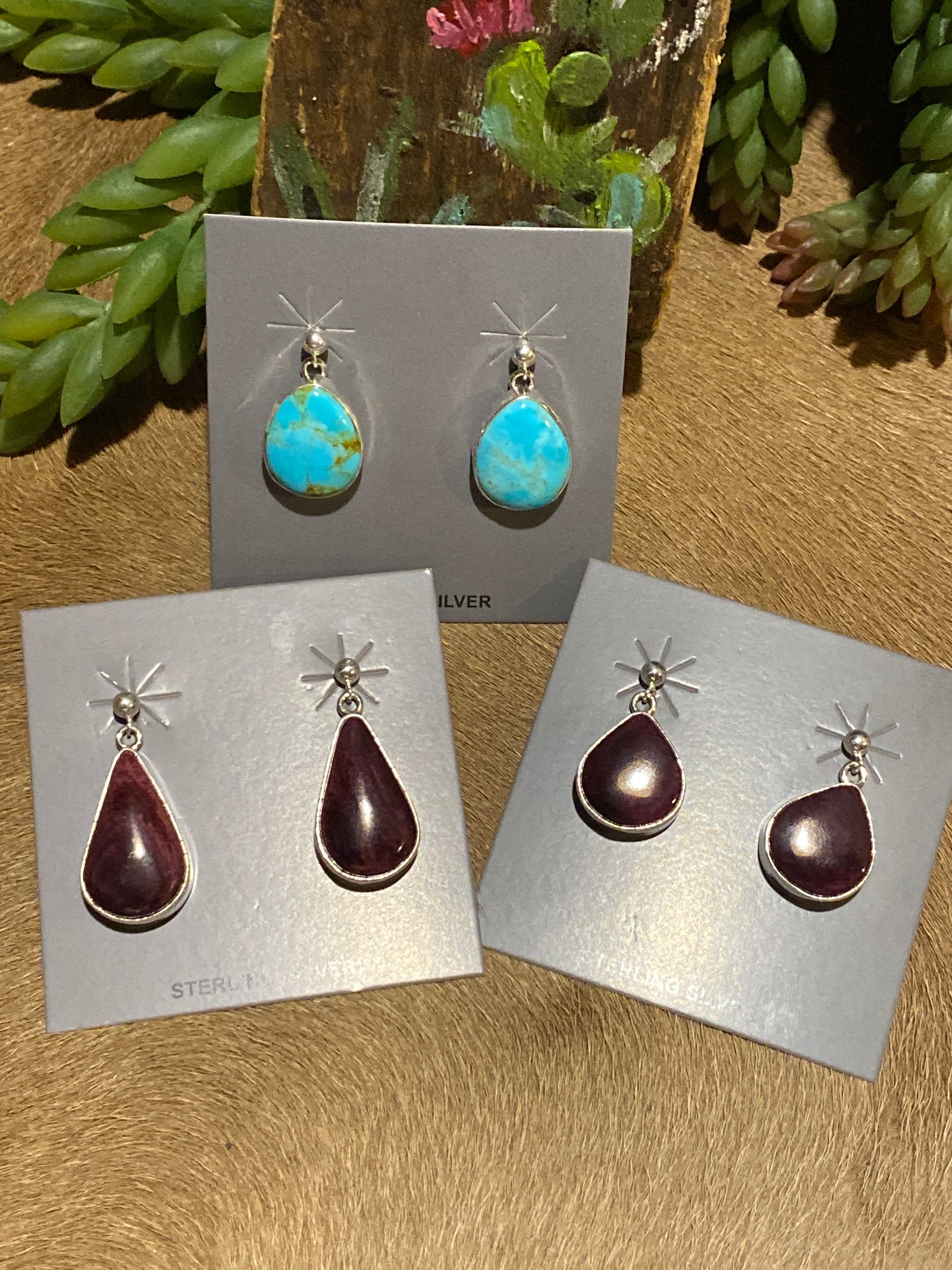 University Sterling Pearl Stone Drop Earrings - 1.2"