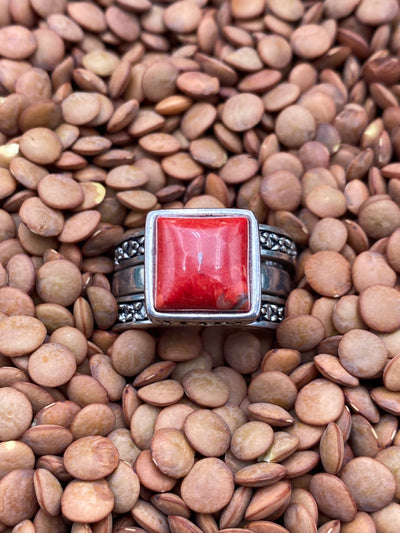 Sponge Coral Set of 3 Stackable Sterling Rings - size 9.5