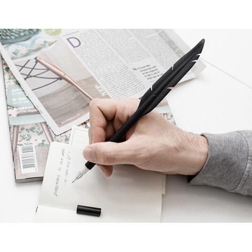 Black & White Feather Ink Pen
