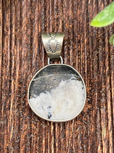 Idaho Sterling White Buffalo Single Stone Pendant