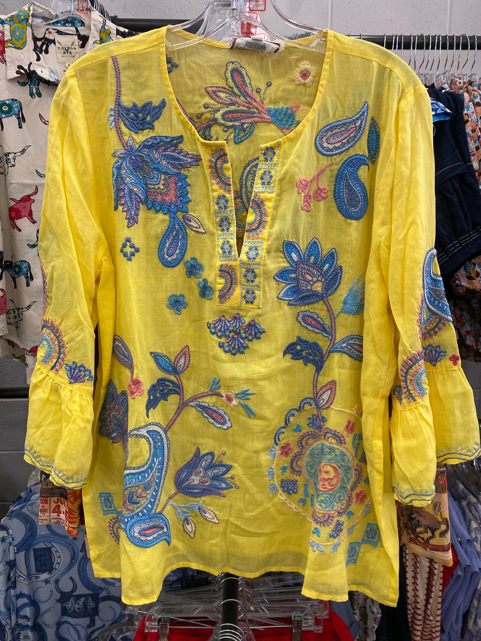 Johnny Was Ruffle Sleeve Blouse