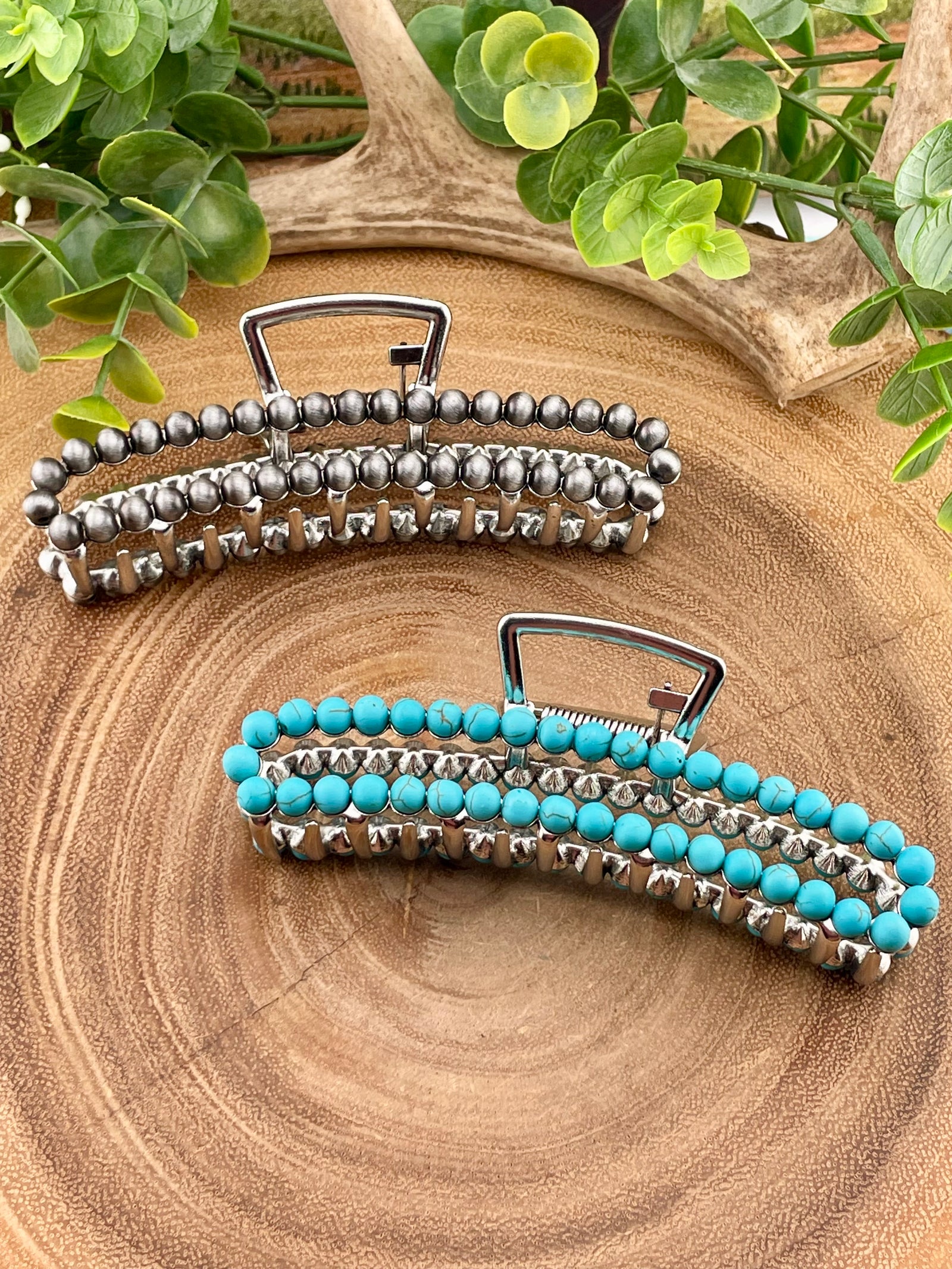 Haden Fashion Stone Beaded Claw Clip - 4.25"