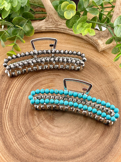 Haden Fashion Stone Beaded Claw Clip - 4.25"