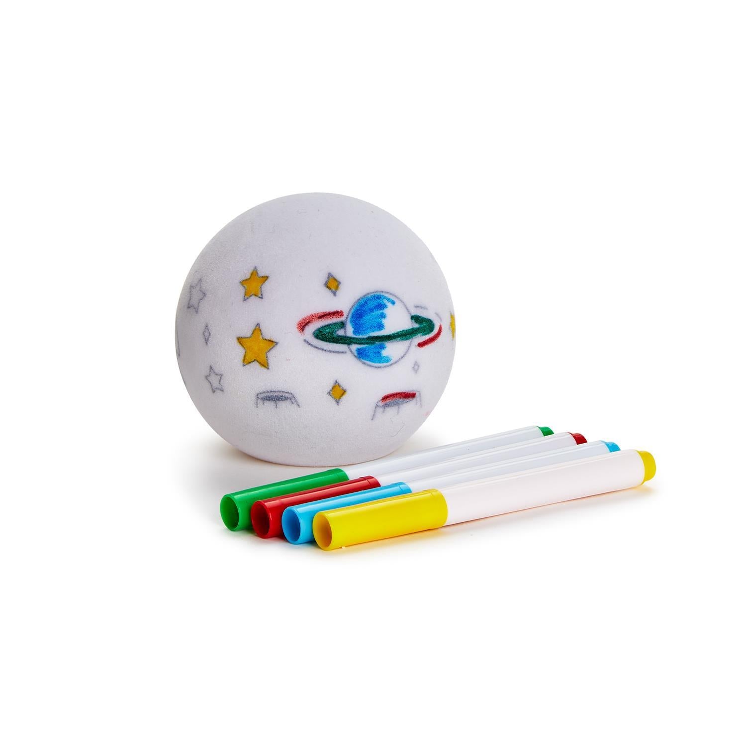 Color Changing Light Up Re-Coloring Globe with 4 Washable Markers in Gift Box