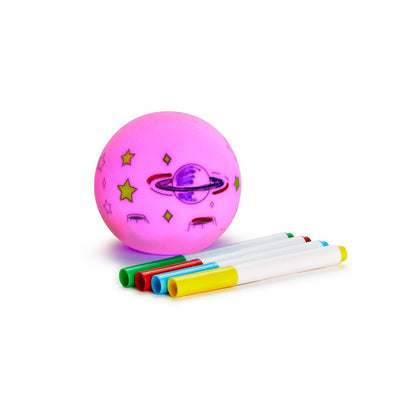 Color Changing Light Up Re-Coloring Globe with 4 Washable Markers in Gift Box