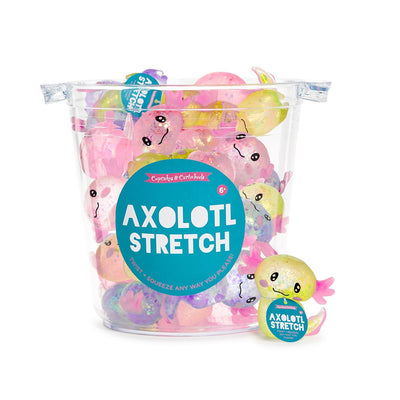 Squishy Glitter Axolotl Toy 3 Colors: Purple, Pink, Yellow