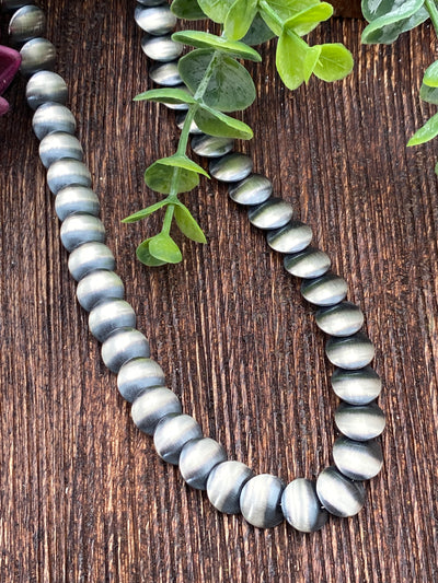 Blinn Sterling Stamped Flat Saucer Necklace